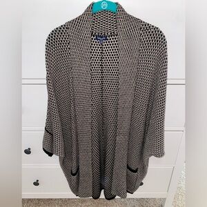 NEW Splendid Black & White Oversize Open Sweater Cardigan Sz S